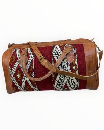 Sac de voyage en cuir avec motifs berbère